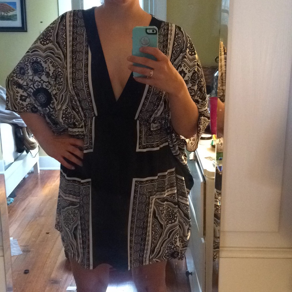 Boho Mandala low vneck dress